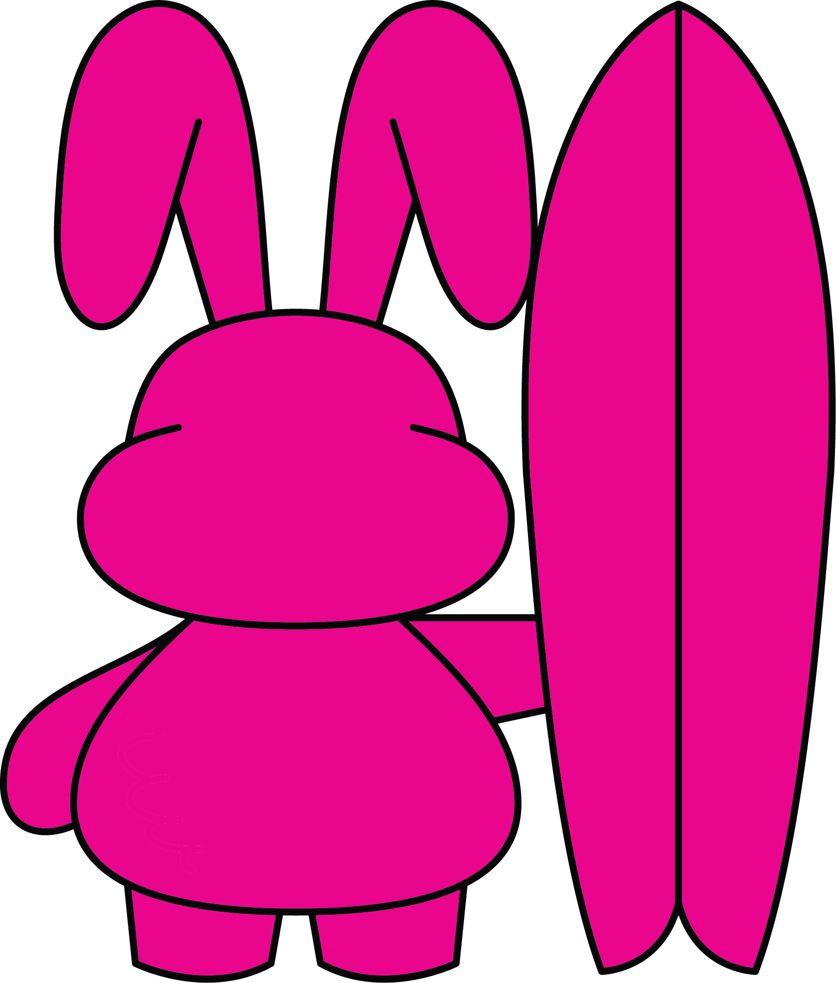 Chin Chin bunny with surfboard